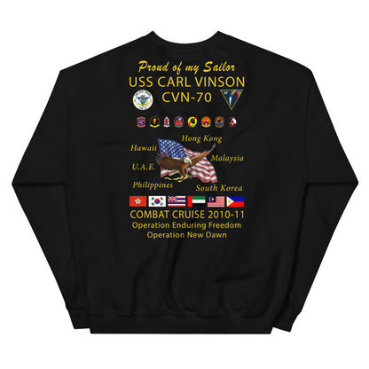 USS Carl Vinson (CVN-70) 2010-11 Cruise Sweatshirt - FAMILY