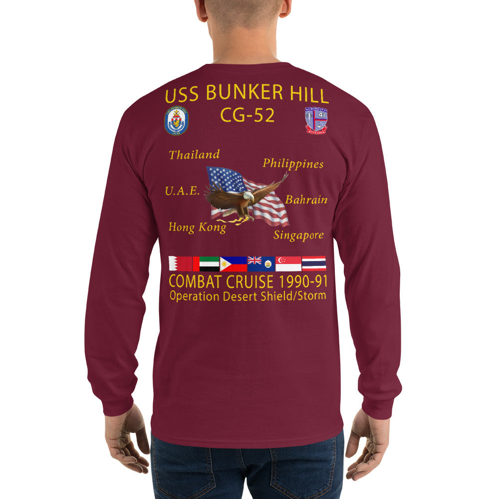USS Bunker Hill (CG-52) 1990-91 Long Sleeve Cruise Shirt