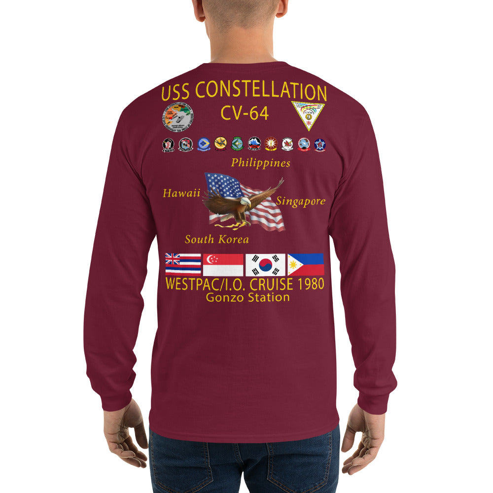 USS Constellation (CV-64) 1980 Long Sleeve Cruise Shirt - Gonzo Station