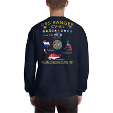 Load image into Gallery viewer, USS Ranger (CV-61) 1987 Cruise Sweatshirt - Map