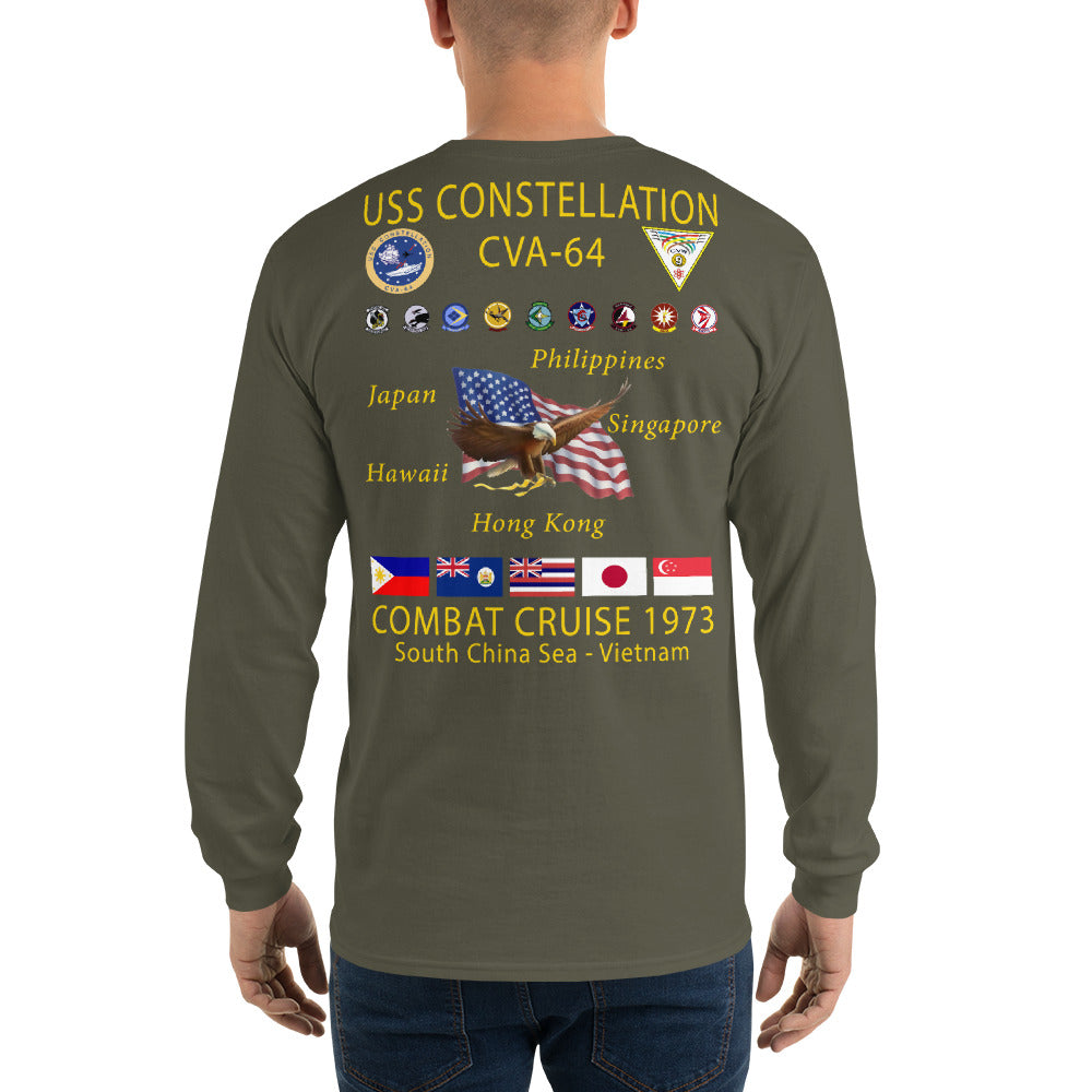 USS Constellation (CVA-64) 1973 Long Sleeve Cruise Shirt