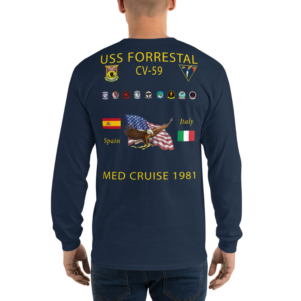 USS Forrestal (CV-59) 1981 Long Sleeve Cruise Shirt