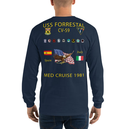 USS Forrestal (CV-59) 1981 Long Sleeve Cruise Shirt