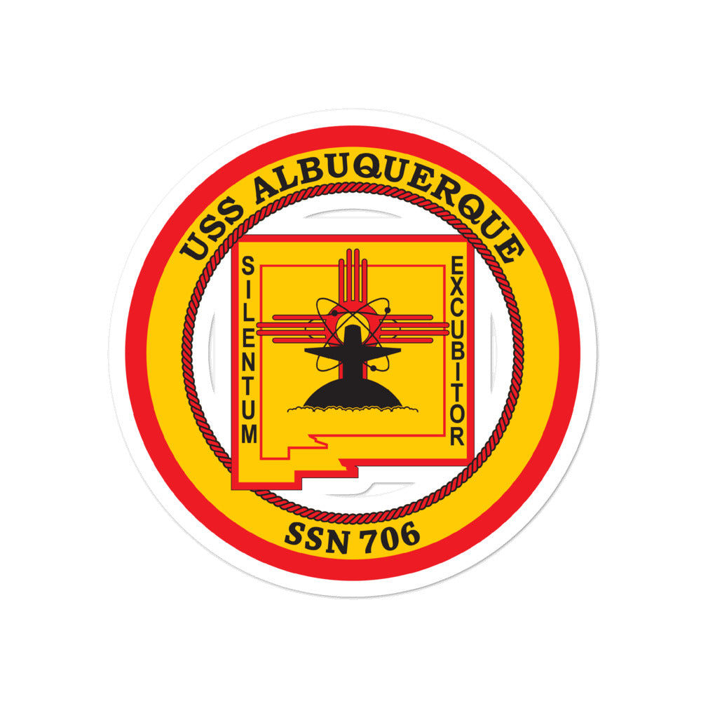 USS Albuquerque (SSN-706) Ship's Crest Vinyl Sticker