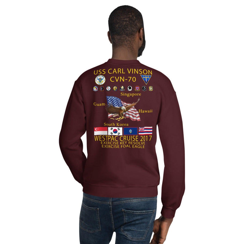 USS Carl Vinson (CVN-70) 2017 Cruise Sweatshirt