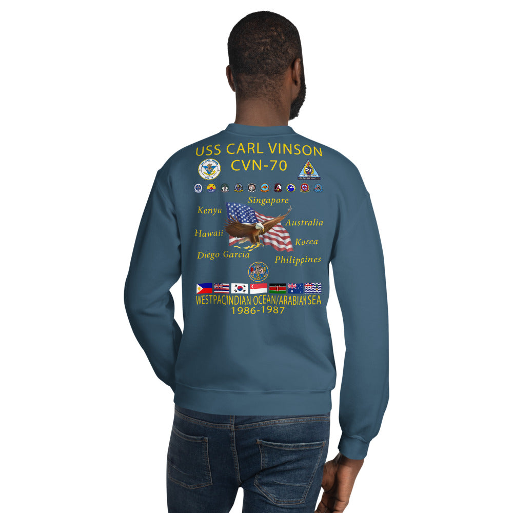 USS Carl Vinson (CVN-70) 1986-87 Cruise Sweatshirt