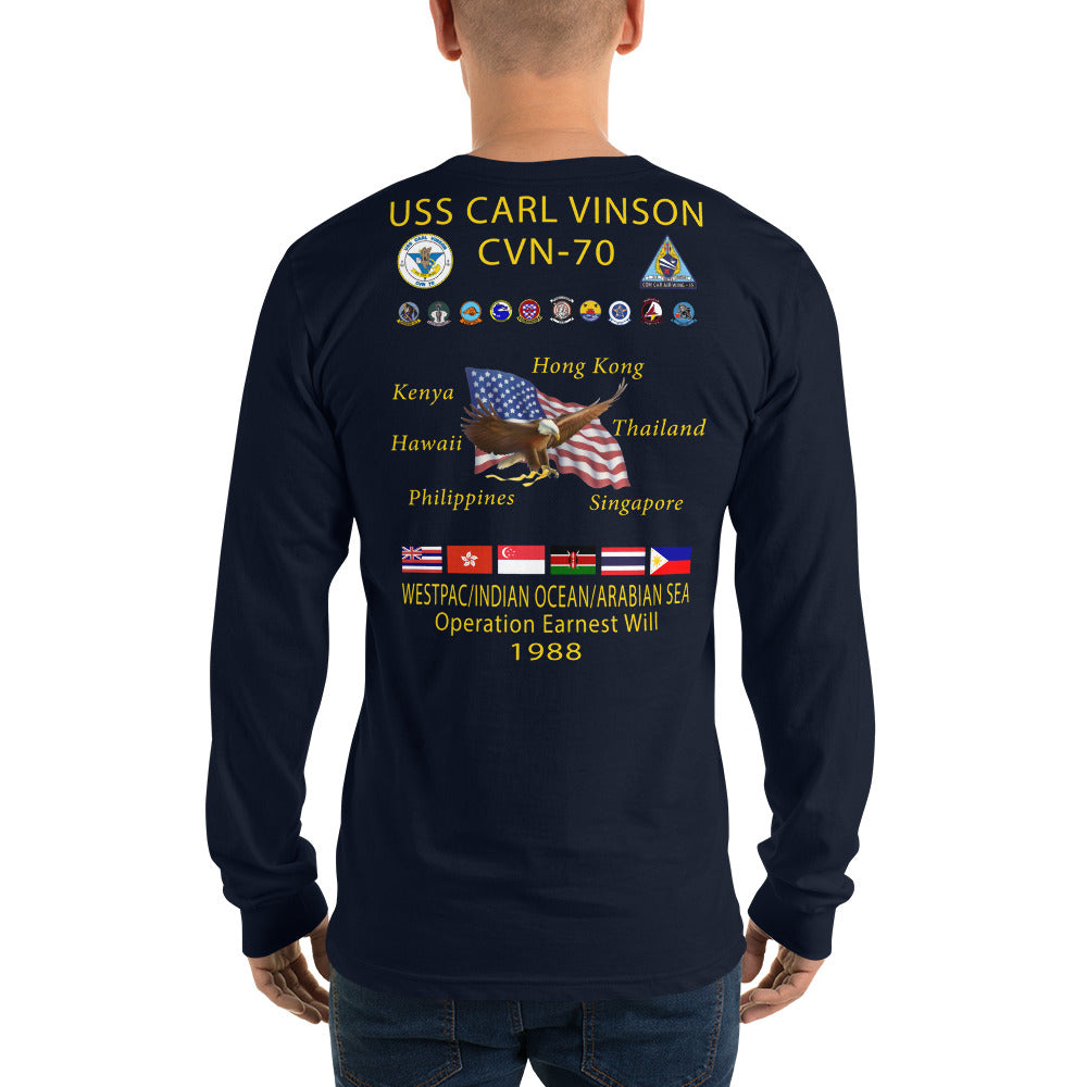 USS Carl Vinson (CVN-70) 1988 Long Sleeve Cruise Shirt