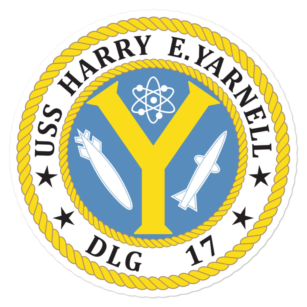 USS Harry E. Yarnell (DLG-17) Ship's Crest Vinyl Sticker