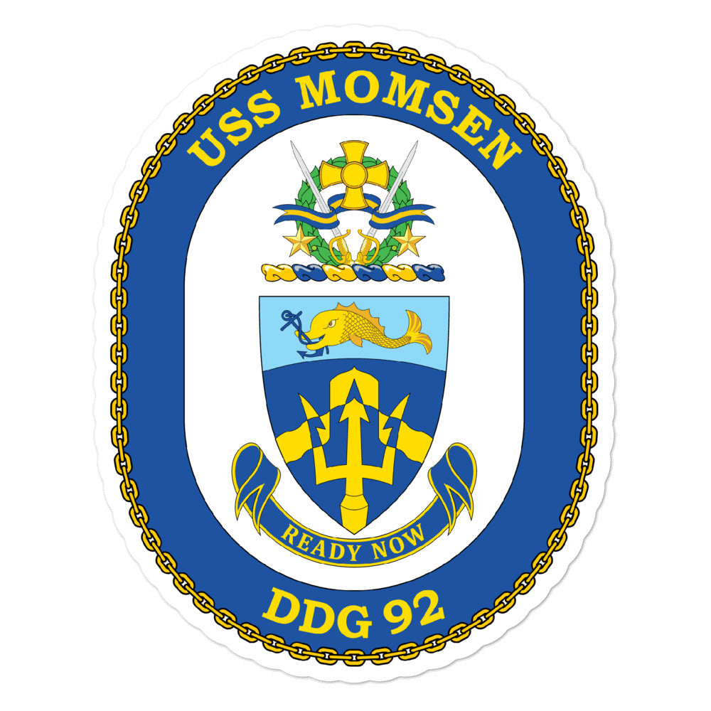 USS Momsen (DDG-92) Ship's Crest Vinyl Sticker