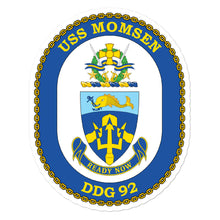 Load image into Gallery viewer, USS Momsen (DDG-92) Ship&#39;s Crest Vinyl Sticker