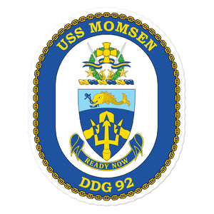 USS Momsen (DDG-92) Ship's Crest Vinyl Sticker