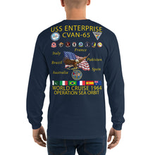 Load image into Gallery viewer, USS Enterprise (CVAN-65) 1964 Operation Sea Orbit Long Sleeve Cruise Shirt