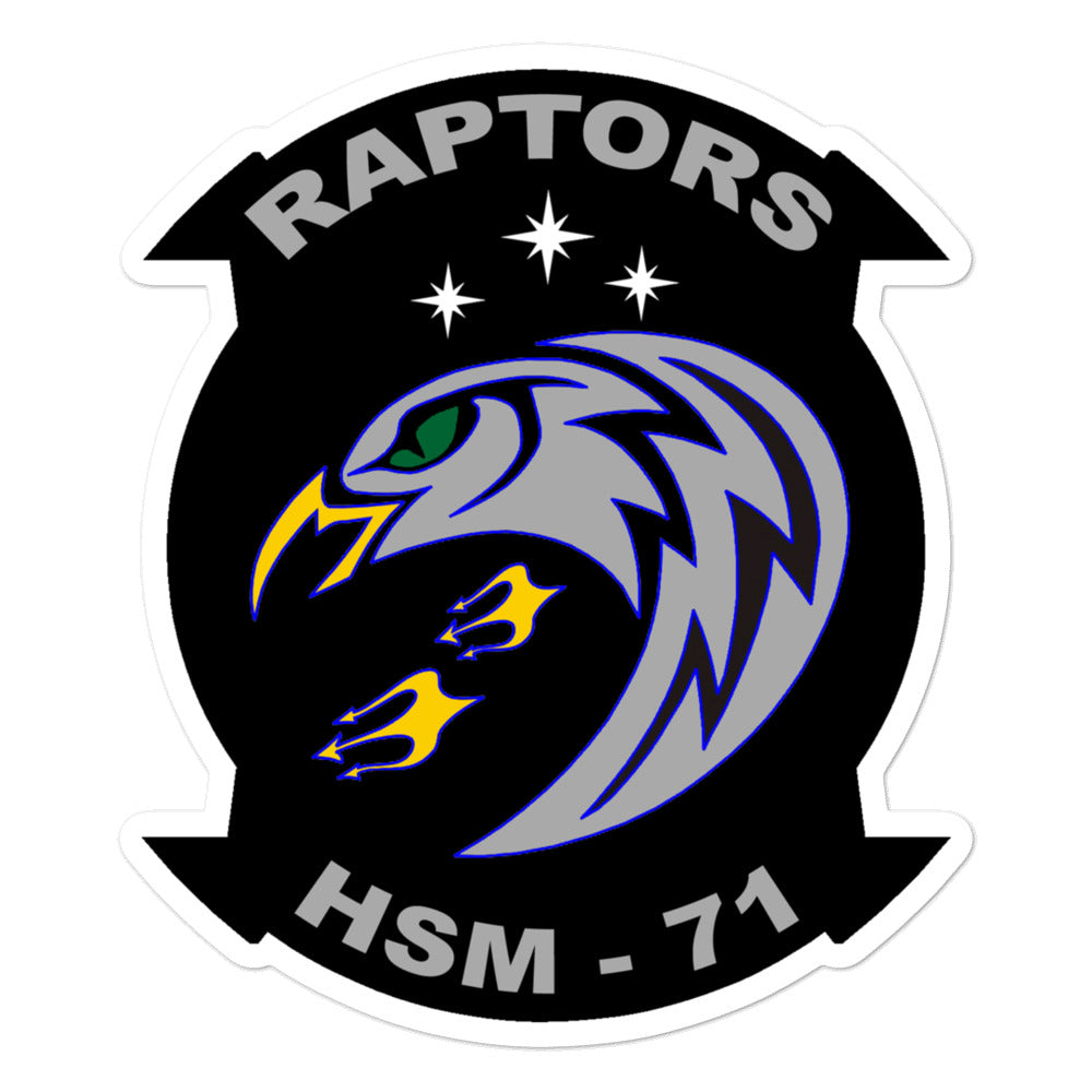 HSM-71 Raptors Squadron Crest Vinyl Sticker