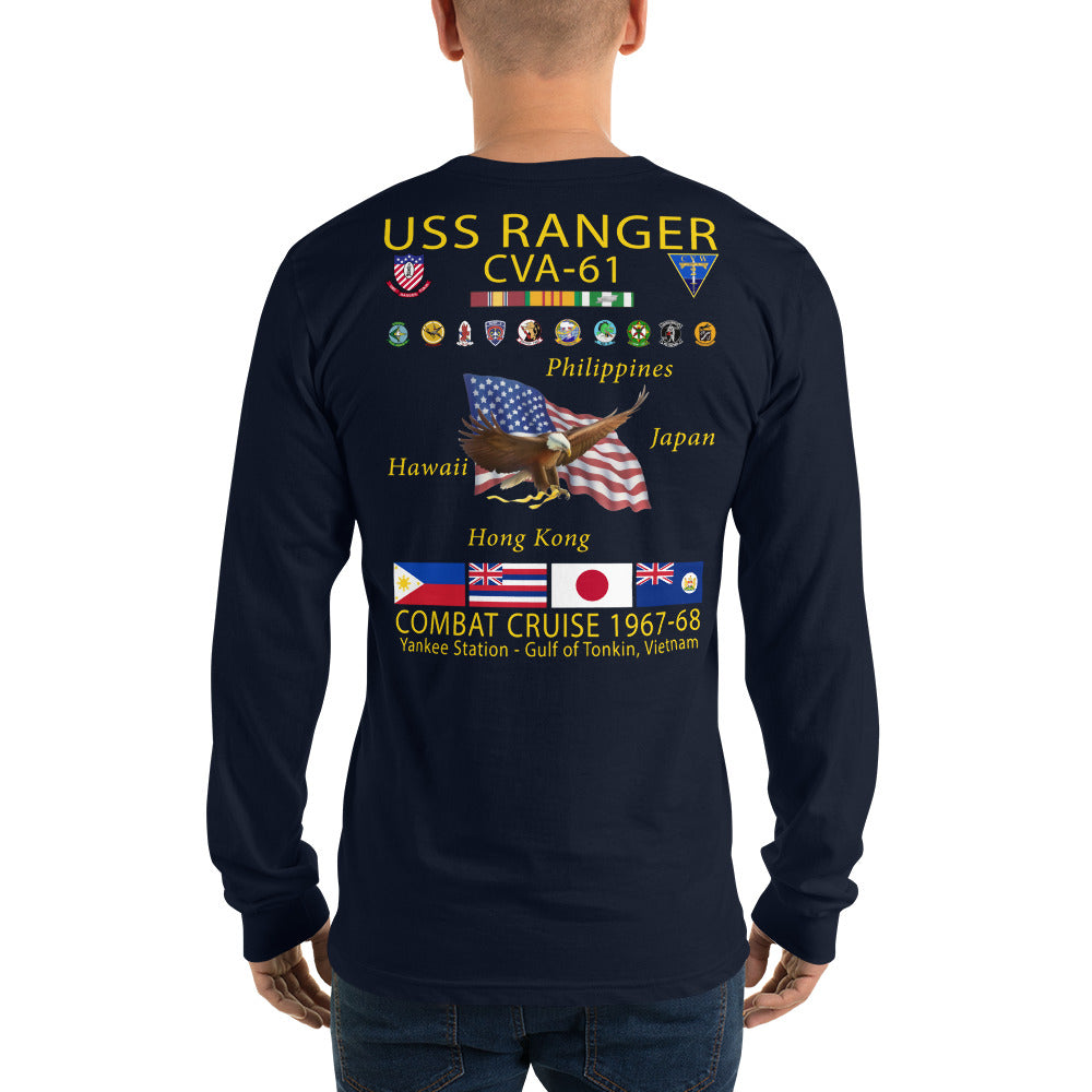 USS Ranger (CVA-61) 1967-68 Long Sleeve Cruise Shirt