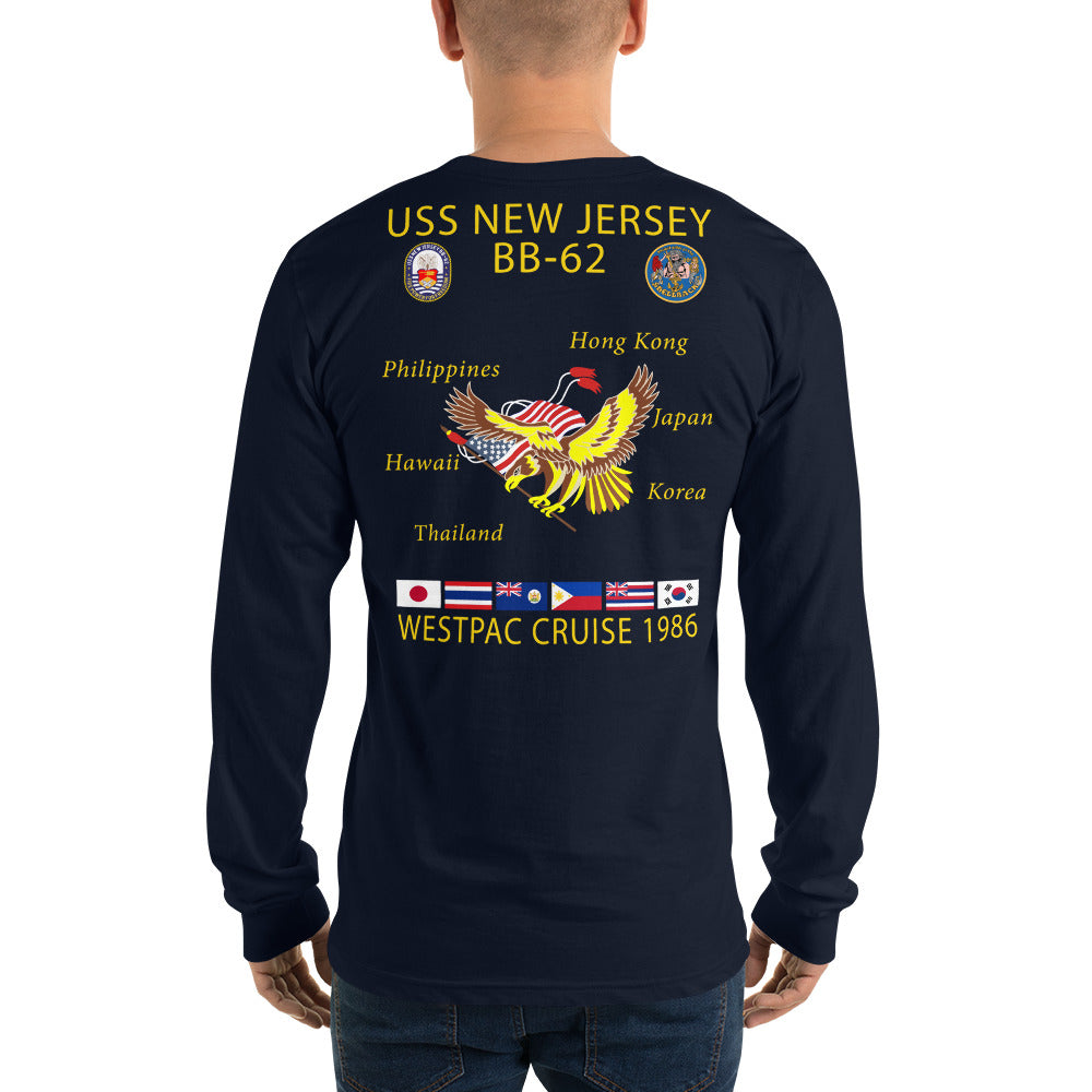 USS New Jersey (BB-62) 1986 Long Sleeve Cruise Shirt