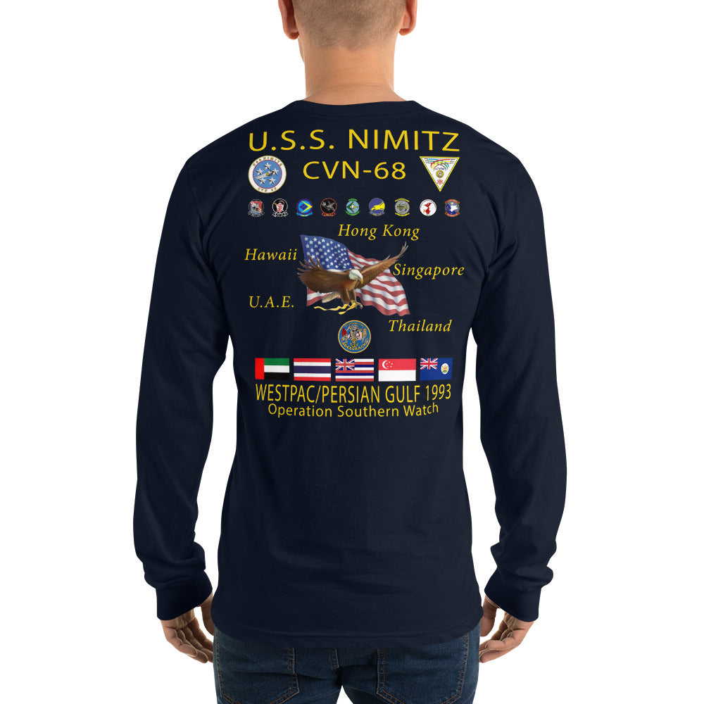 USS Nimitz (CVN-68) 1993 Long Sleeve Cruise Shirt
