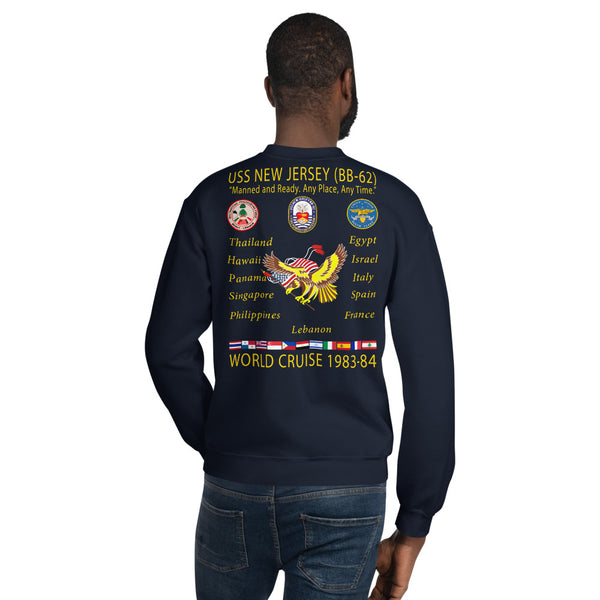 USS New Jersey (BB-62) 1983-84 Cruise Sweatshirt