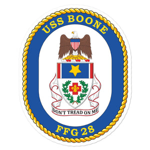 USS Boone (FFG-28) Ship's Crest Vinyl Sticker