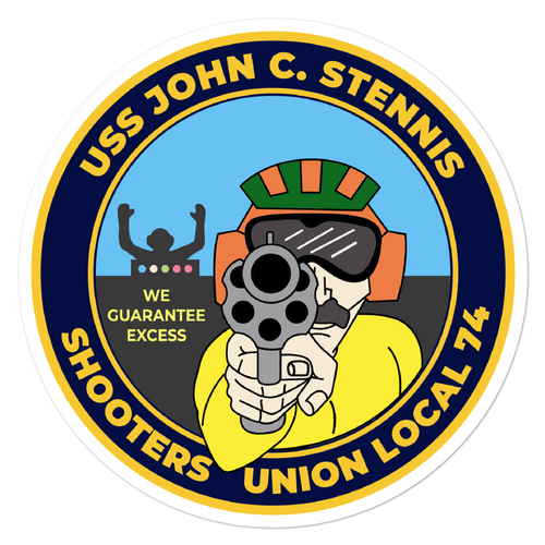 USS John C. Stennis (CVN-74) Shooters Union Local 74 Vinyl Sticker