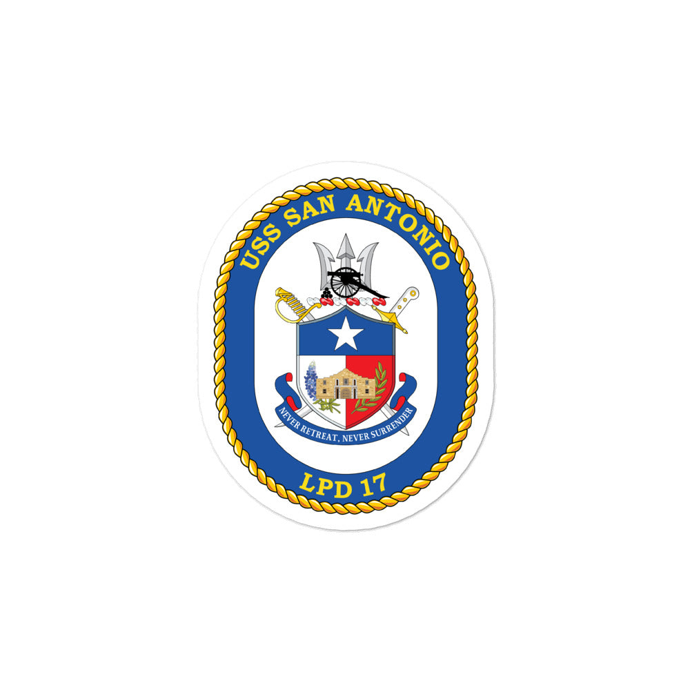 USS San Antonio (LPD-17) Ship's Crest Vinyl Sticker