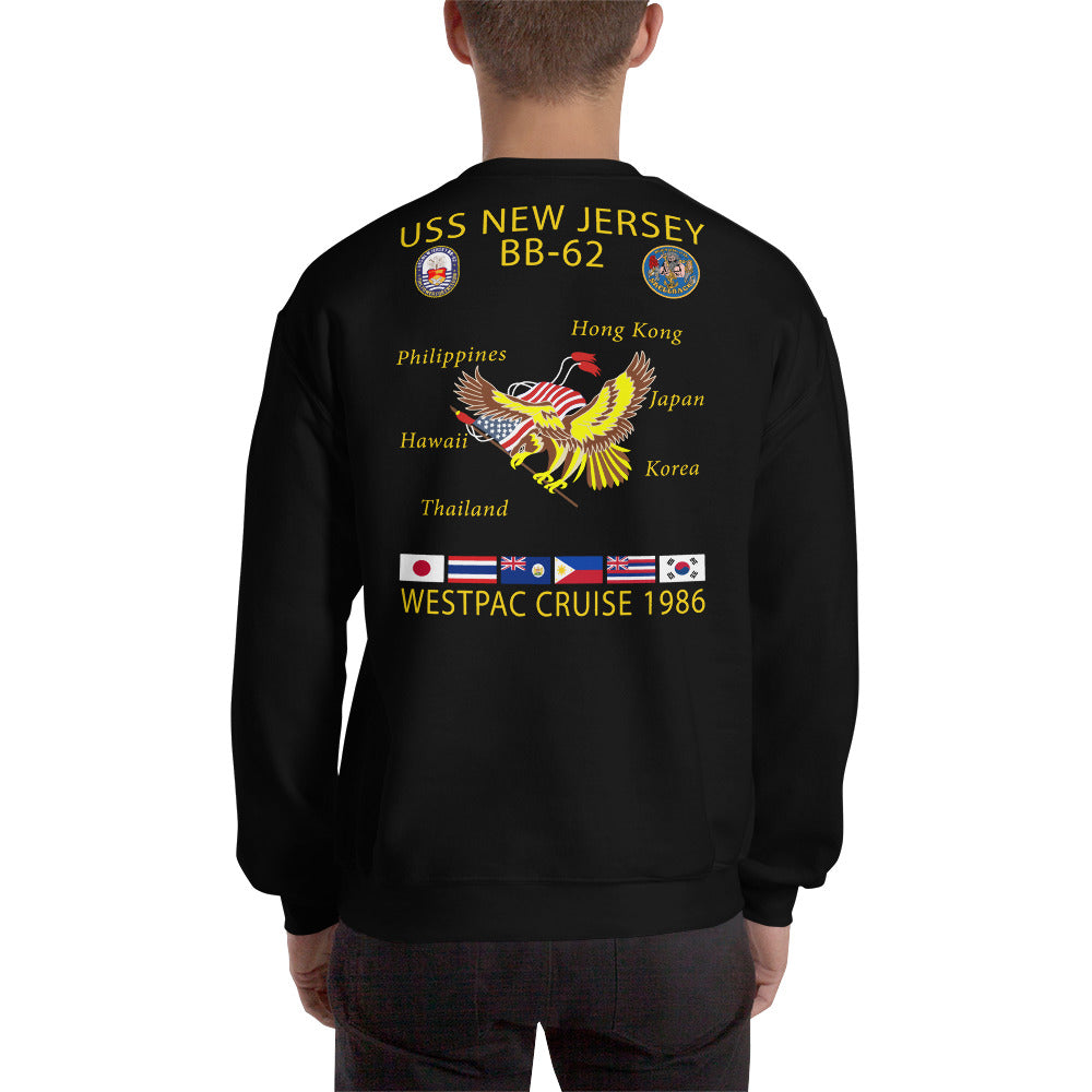 USS New Jersey (BB-62) 1986 Cruise Sweatshirt