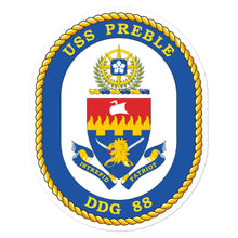 Load image into Gallery viewer, USS Preble (DDG-88) Ship&#39;s Crest Vinyl Sticker
