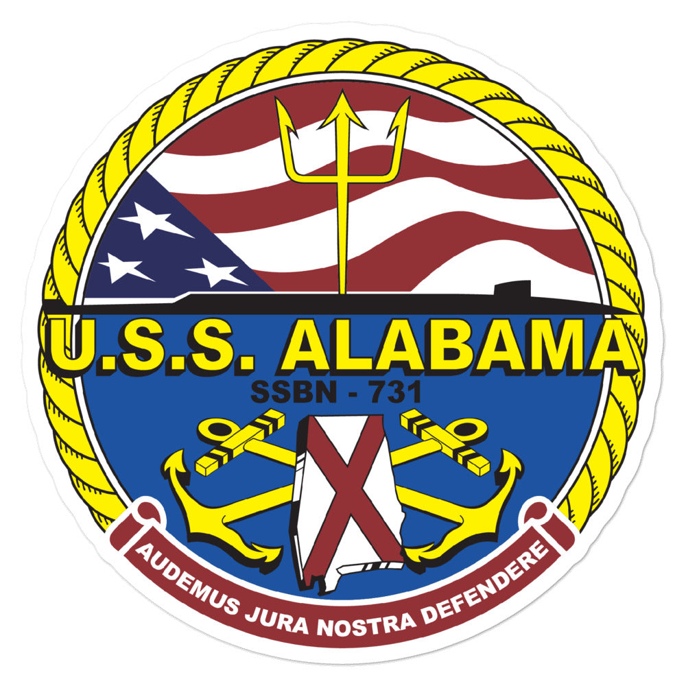 USS Alabama (SSBN-731) Ship's Crest Viny Sticker