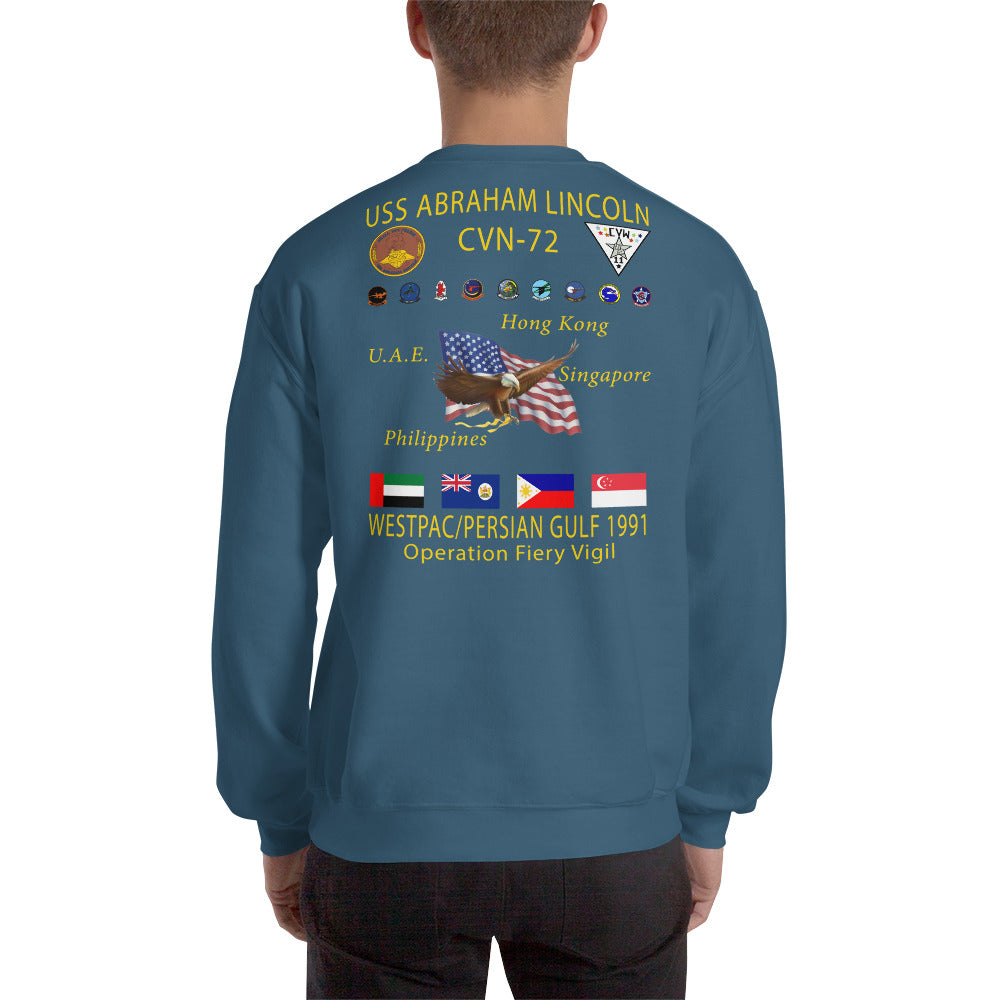 USS Abraham Lincoln (CVN-72) 1991 Cruise Sweatshirt
