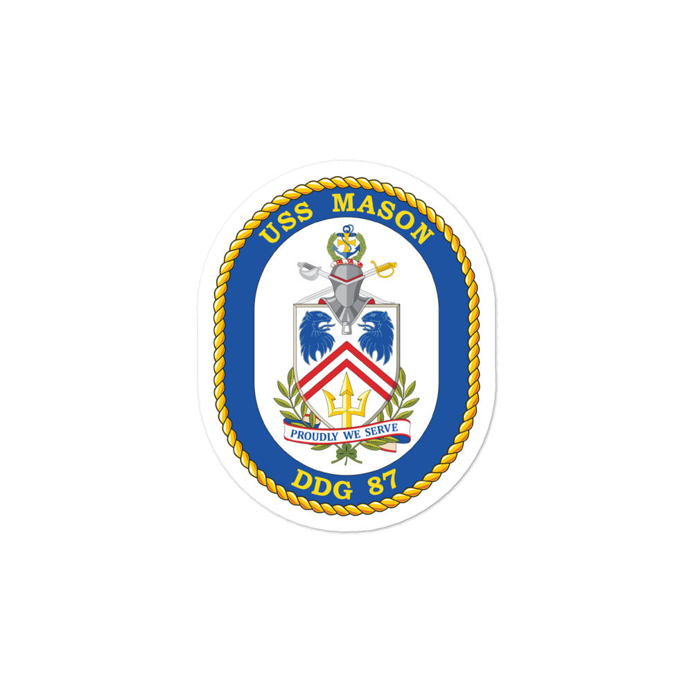 USS Mason (DDG-87) Ship's Crest Vinyl Sticker