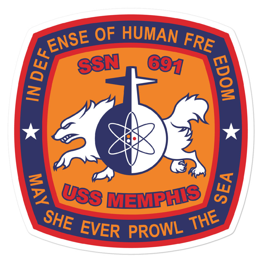 USS Memphis (SSN-691) Ship's Crest Vinyl Sticker