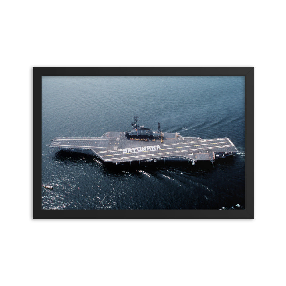 USS Midway (CV-41) Framed Ship Photo - Sayonara