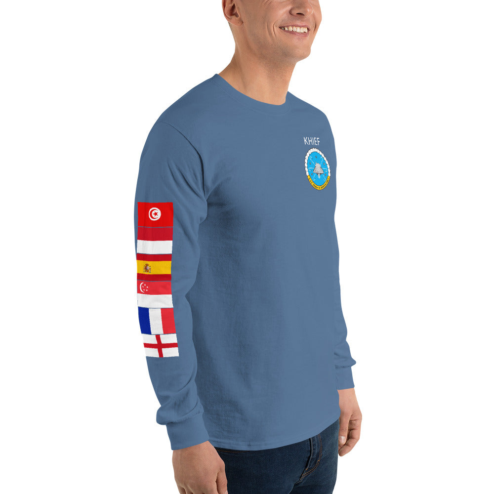 IKE CUSTOM w/FLAGS - E HUGHES - Long Sleeve Shirt