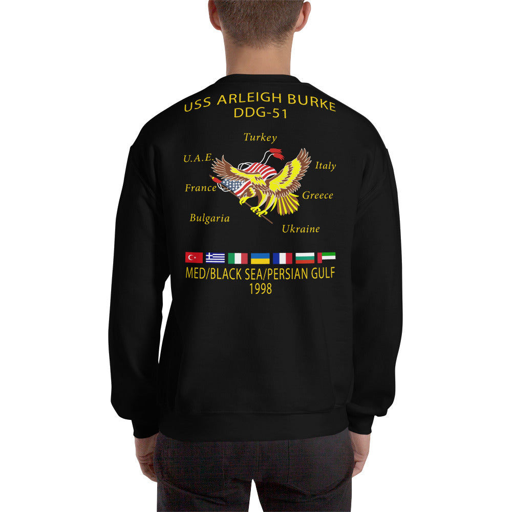 USS Arleigh Burke (DDG-51) 1998 Cruise Sweatshirt