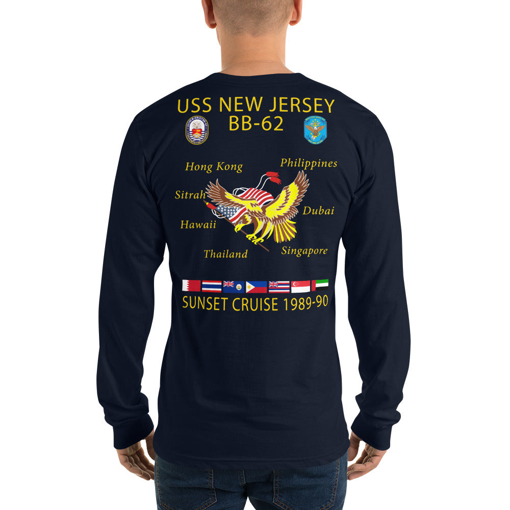 USS New Jersey (BB-62) 1989-90 Long Sleeve Cruise Shirt