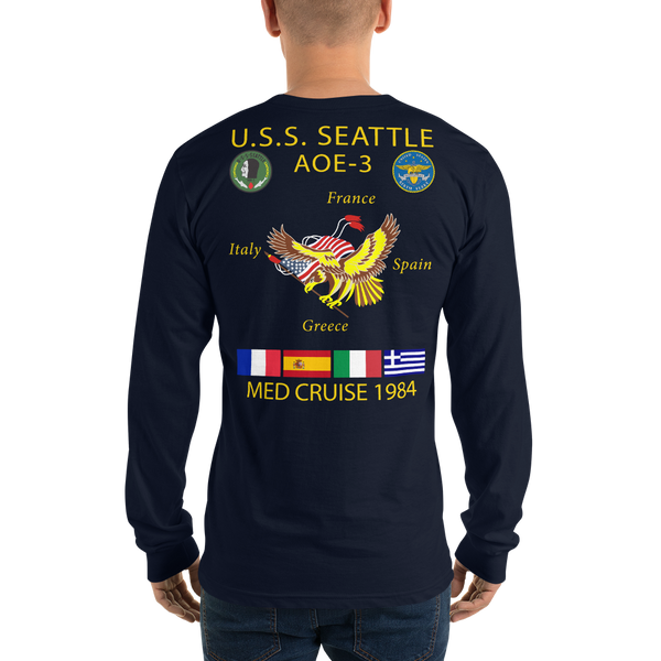 USS Seattle (AOE-3) 1984 Long Sleeve Cruise Shirt