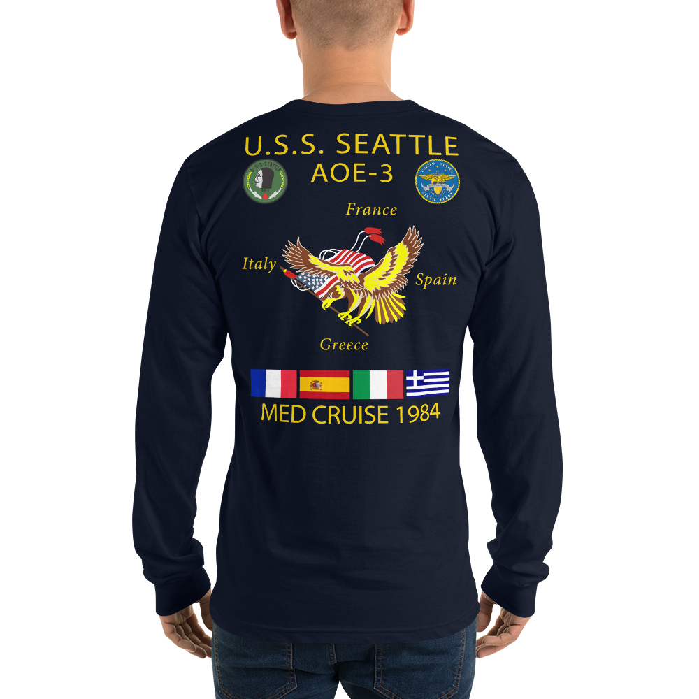 USS Seattle (AOE-3) 1984 Long Sleeve Cruise Shirt