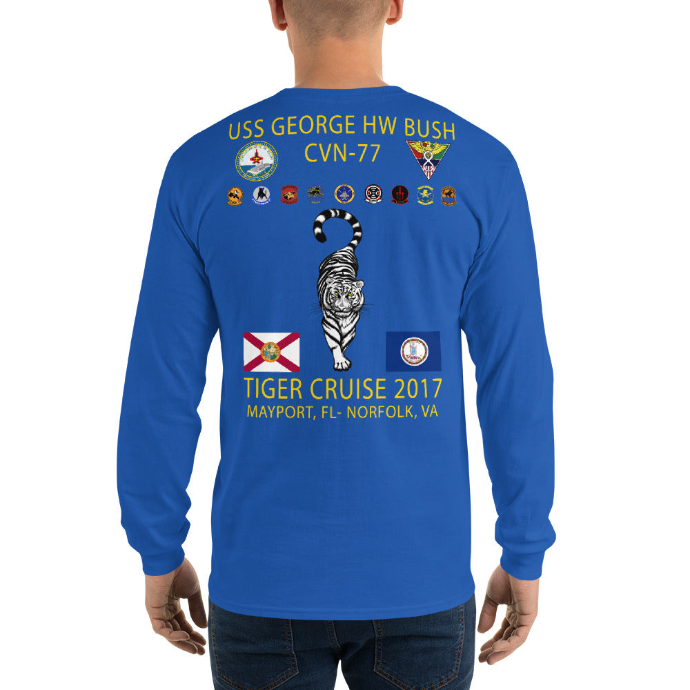 USS George H.W. Bush (CVN-77) 2017 Long Sleeve Tiger Cruise Shirt