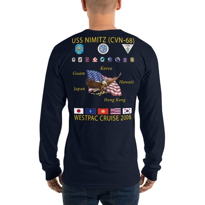 USS Nimitz (CVN-68) 2008 Long Sleeve Cruise Shirt