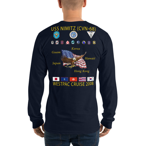 USS Nimitz (CVN-68) 2008 Long Sleeve Cruise Shirt