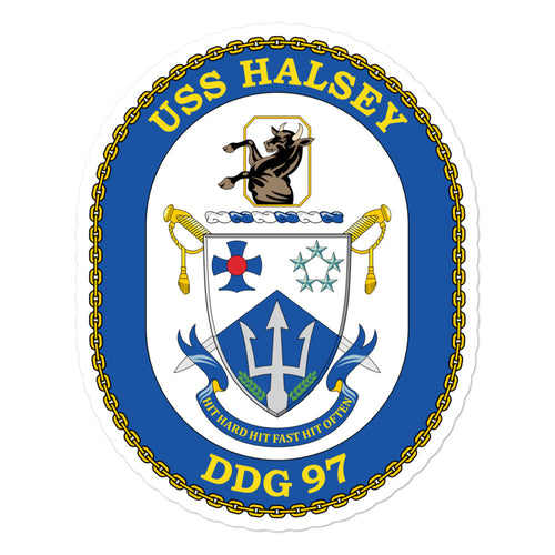 USS Halsey (DDG-97) Ship's Crest Vinyl Sticker