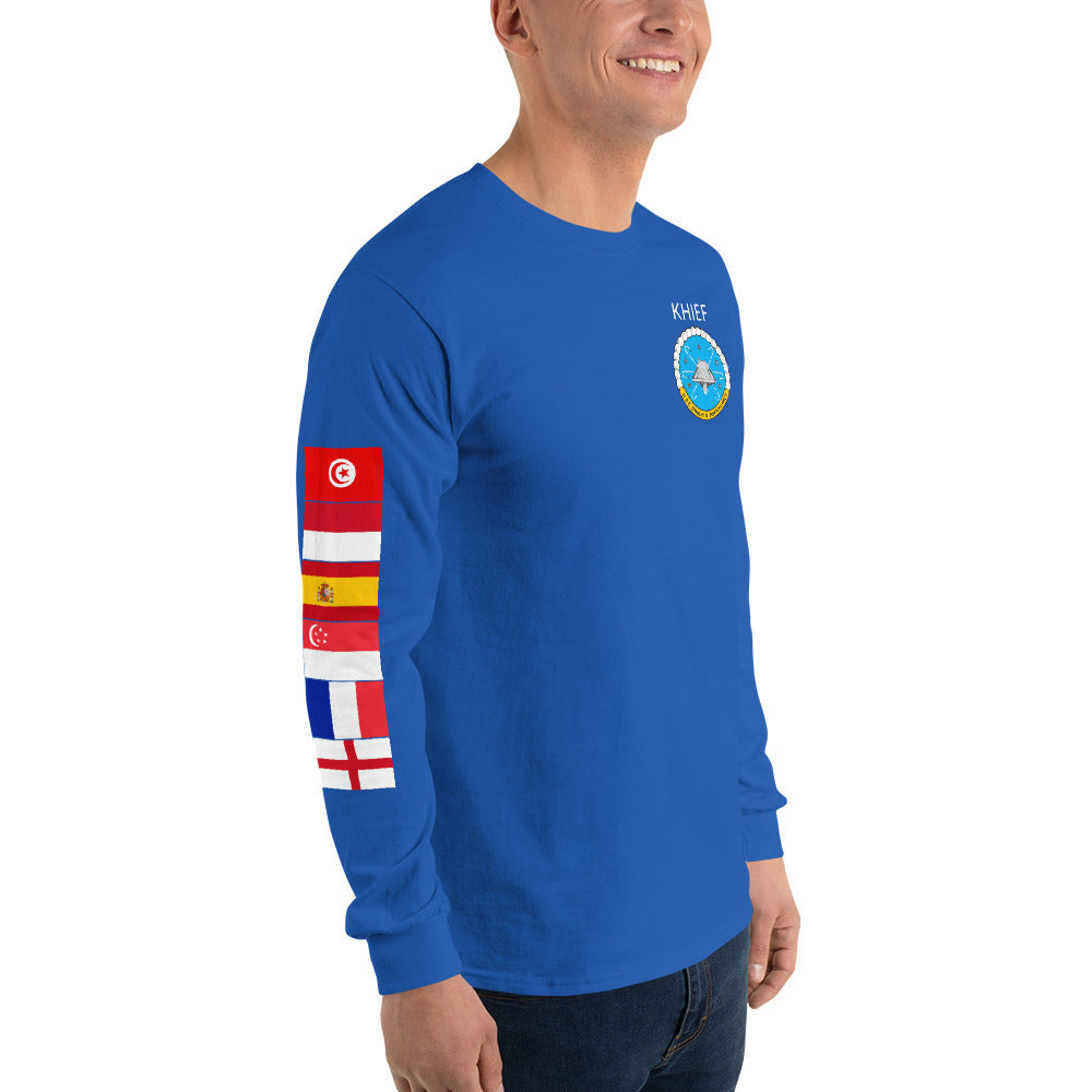 IKE CUSTOM w/FLAGS - E HUGHES - Long Sleeve Shirt