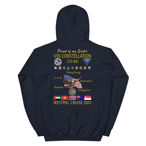 USS Constellation (CV-64) 2001 Cruise Hoodie - FAMILY