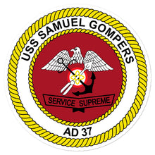 Load image into Gallery viewer, USS Samuel Gompers (AD-37) Ship&#39;s Crest Vinyl Sticker