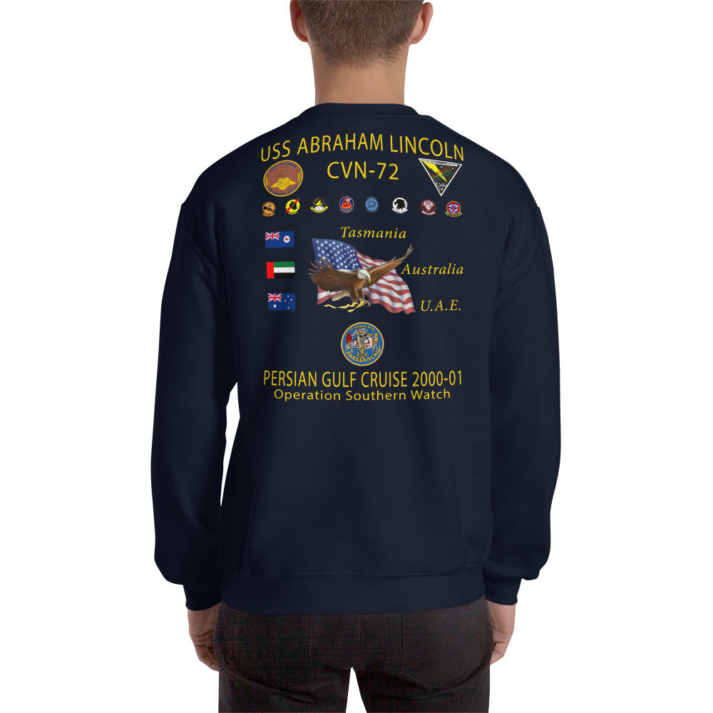USS Abraham Lincoln (CVN-72) 2000-01 Cruise Sweatshirt