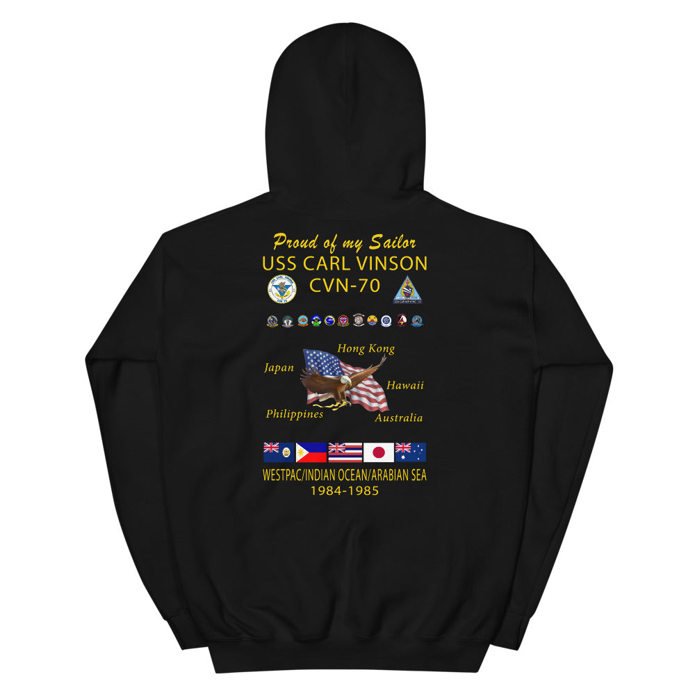 USS Carl Vinson (CVN-70) 1984-85 Cruise Hoodie - Family