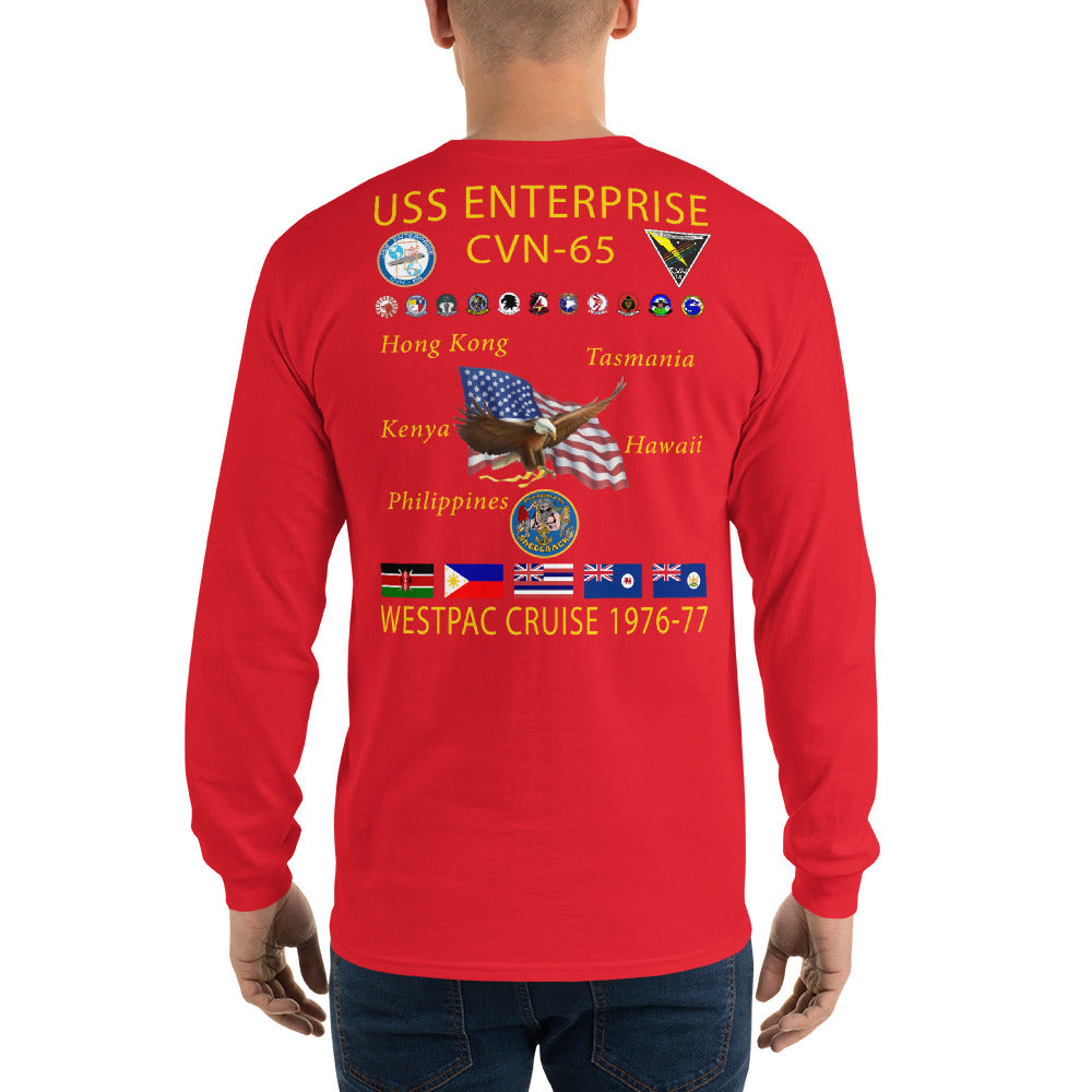 USS Enterprise (CVN-65) 1976-77 Long Sleeve Cruise Shirt