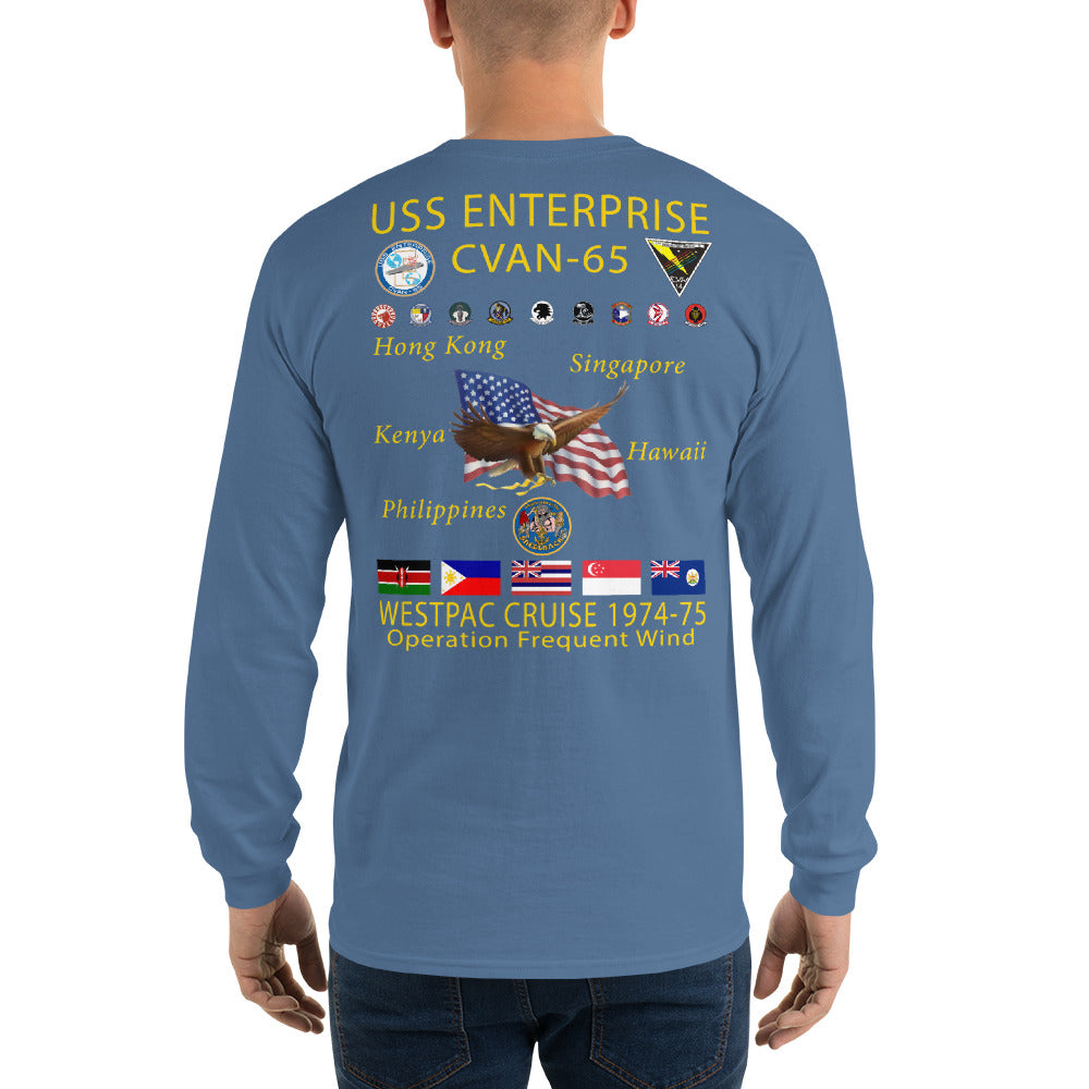 USS Enterprise (CVAN-65) 1974-75 Long Sleeve Cruise Shirt
