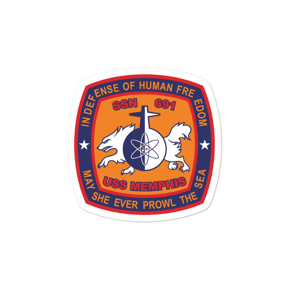USS Memphis (SSN-691) Ship's Crest Vinyl Sticker