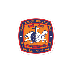 USS Memphis (SSN-691) Ship's Crest Vinyl Sticker