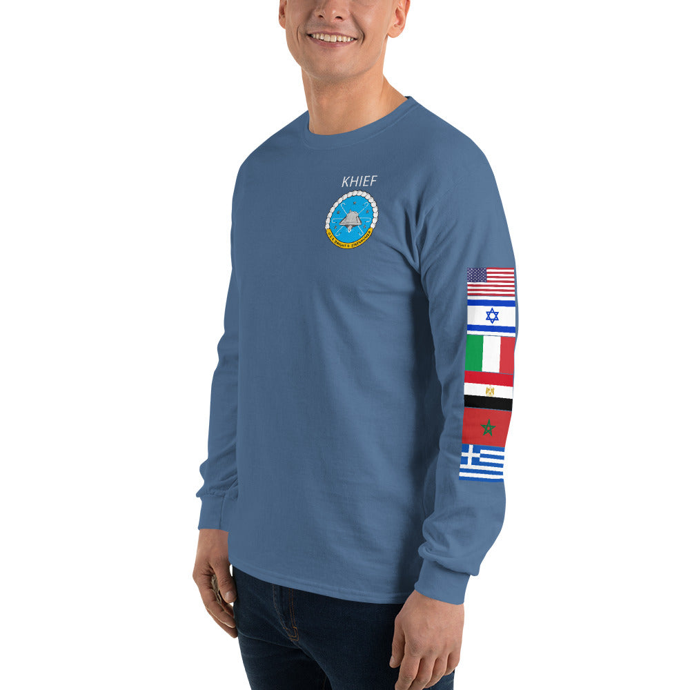 IKE CUSTOM w/FLAGS - E HUGHES - Long Sleeve Shirt